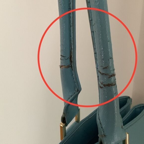 Tory Burch Robinson East West Tote - Morning Sky Blue Saffiano Leather - Large - Picture 7 of 9